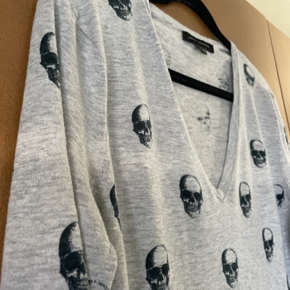 Skull Cashmere Aya V Neck Knit Sweater - Picture 1 of 11